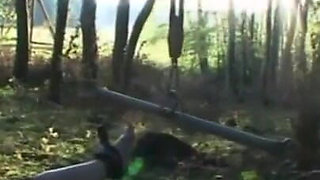 Humiliating penis sucking in the forest
