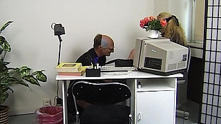 Blindfolded Blonde Slut Fucked by Creepy Masked Stud