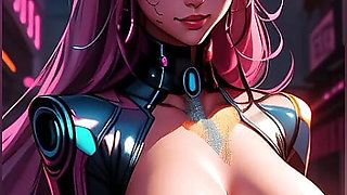 Cyberpunk hot girls with big boobs (Ai models)