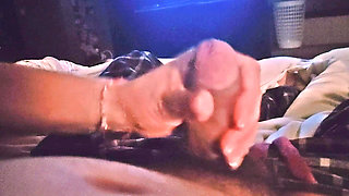 She jerks me off naked and lets me use and guide her hand (helping hand)