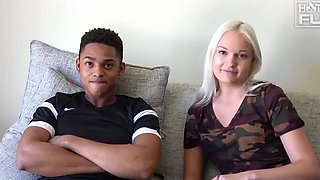 Young blonde fucking a hot black guy