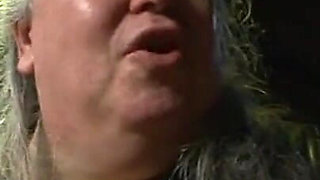 Humiliating tits squeezing dildo penetrated