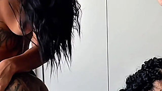 She Fucks Her with Big Dick Strep on!!! - Two Brunette Latinas in Fiery Action in Doggystyle and Cowgirl Ride Bts