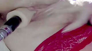 Very Wet Pussy Close-up, Vibrator on Clit, Fuck Pussy Sex Machine
