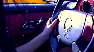 Hot Young Brunette Gives Hitchhiker a Special Ride