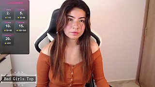 Natural big boobs super cute slim web brunette teen