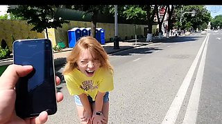 Walked a girl down the street with Lovensi in panties and