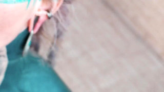 Tattooed Hippie Anal Fuck Herself with Dildo with Big Dick