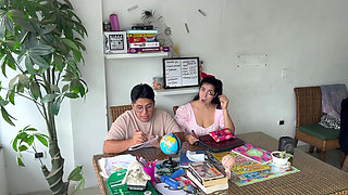 college girl presents anal and oral exam.