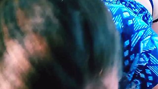 Big tit brunette sucks a big cock POV