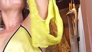 Hot Mature MILF Diana Douglas Cums for You in Fishnet Stockings