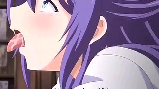 Anime girl with huge boobs gets fucked and jizzed in the office