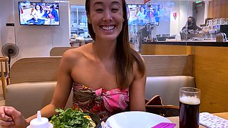 Cumshot amateur MILF suck and jerks dude in the bedroom