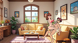 24 Year Old Girl Gets Hard Fucked by 36 Year Old Man in Living Room - Cartoon Animation