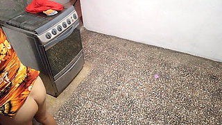 Stepmother Gets Stuck in the Kitchen and Asks Stepson for Help