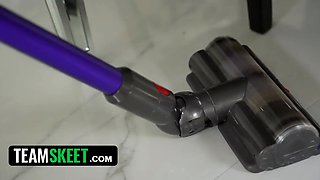 Desperate indebted babysitter turns into a pound doll for her fresh sugarpops to money out with her twat