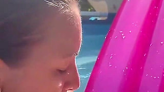 Blowjob in the Pool and Then We Went Home to Continue