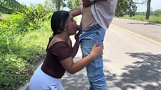 Stepsister Made Her Want to Suck Cock on a Road While We Were Going on a Trip