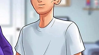 Summertime saga: stepson fucks his stepmom and fills her pussy with cum ep 190