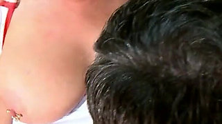 Badass Milf with pierced pussy lets huge cock in