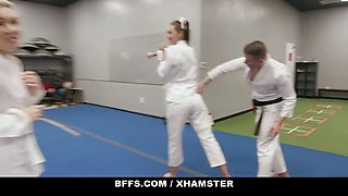 Karate sweethearts share their instructor\u2019s Big Cock