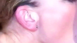 Horny blonde skinny teen Lacy at wild bukkake party