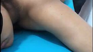 Nurse gives a sensual massage to his naked patient in bed