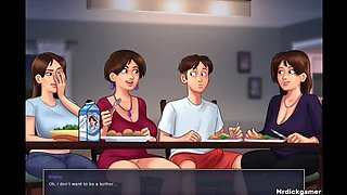 Hot Stepmom and Friend Fuck Under Dining Table - Summertime Saga Hentai Sex