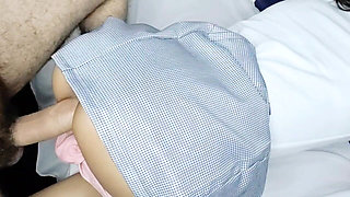 A Schoolgirl at Just 18 Years Old Changes Her Body for Grades with Her Teacher After Class.