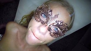 Blonde Dutch Slut Covered in Cum from Big Cock