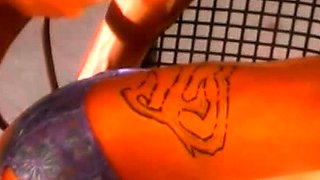 Schoolgirl brunette doggystyle and blowjob