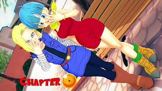 Bulma and Goku Fuck While Android 18 Watches - Dragon Ball Zex Series