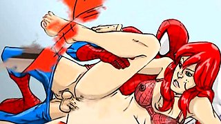 Spiderman and Spidergirl hentai orgy