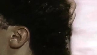 Blonde minx licking mushroom head in close up in threesome