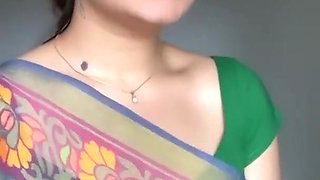 sexy Indian Aunty Sexy Green Saree