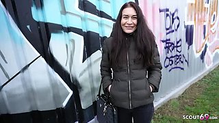 German Scout Picks Up Skinny Czech Teen Stefani Jameson for First Casting - Saggy Tits, Rough Fuck & Squirting