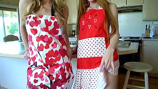 Hot housewives have fun sharing cock in intimate threesome