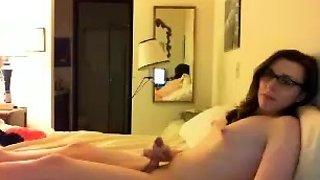 Small tits shemale gets banged in bed