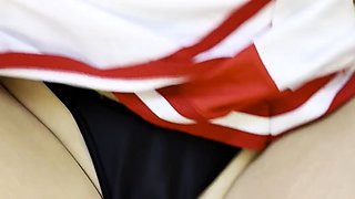 Cheerleader wants a quickie before the Halloween party