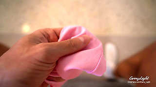 Step Mom caught Step Son jerking off and help him to cum quick while He is not home CarryLight MILF