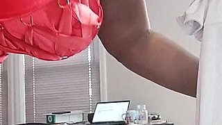 Ebony Goddess Getting Her Panties Clean by Submissive Slave