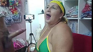 Tomsorte Gags on Brazilian Cock