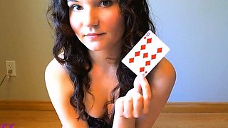 Natural babe brunette with sexy black lingerie masturbates