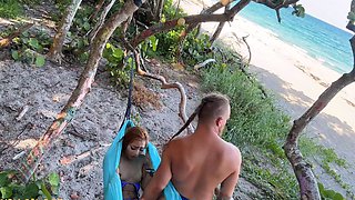 Public FINGERING at the beach
