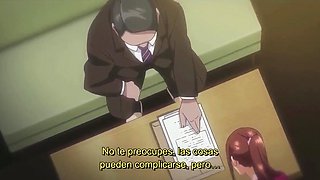 Sex addicted brunette gets creampied every time she has sex, hentai