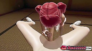 Iris In Hot 3d Hentai - Sloppy Blowjob On The Floor, Mouth Fuck At Glory Hole, Titjob Teasing And Close-up Cumshot With Car Toon And Anime Girl