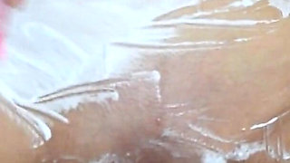 Shaving a Very Hairy Pussy with a Trimmer and a Razor with Shaving Foam!