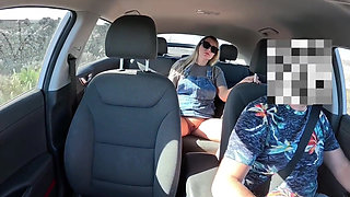 Girl No Panties Masturbating in the Taxi