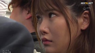 Japanese Babe having sex in a crowded train