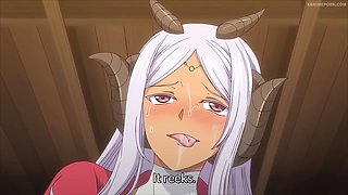 Monster ladies in an epic fuck fest with boy in anime style